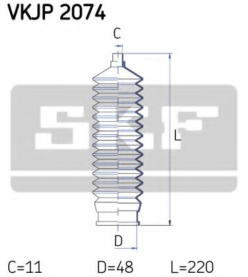 Комплект пыльников рулевой рейки SKF VKJP 2074