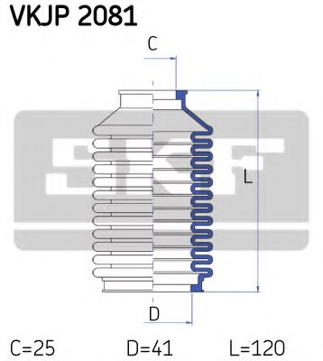 Комплект пыльников рулевой рейки SKF VKJP 2081