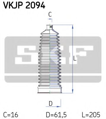 Комплект пыльников рулевой рейки SKF VKJP 2094