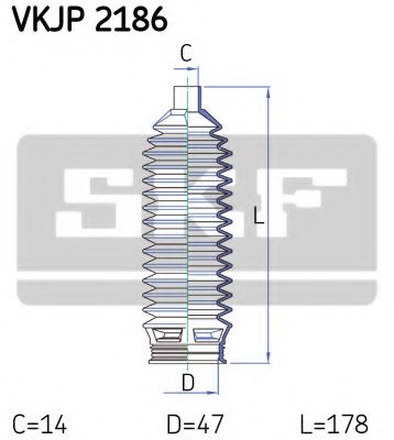 Комплект пыльников рулевой рейки SKF VKJP 2186