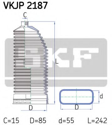 Комплект пыльников рулевой рейки SKF VKJP 2187