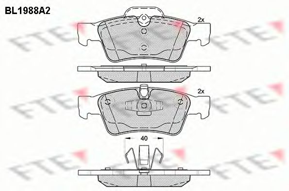 Тормозные колодки FTE BL1988A2