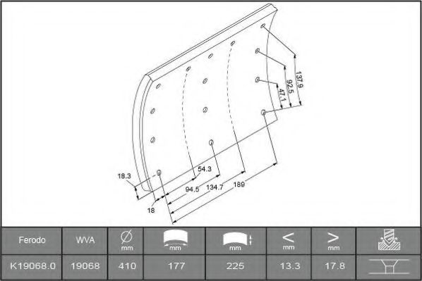Тормозные колодки FERODO K19068.0-F3526