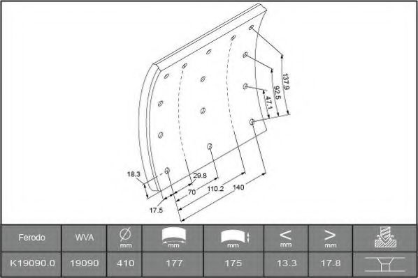 Тормозные колодки FERODO K19090.0-F3526