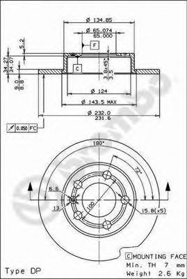 Тормозной диск BREMBO 08.7165.11