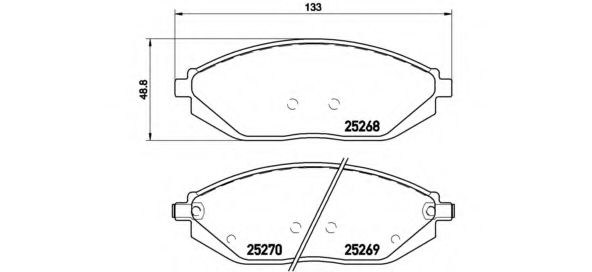 Тормозные колодки BREMBO P 10 054