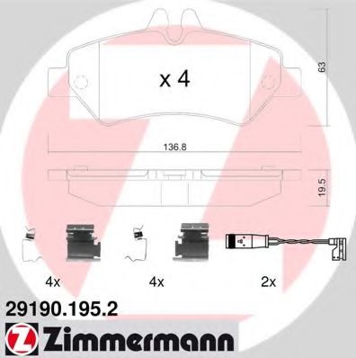 Гальмівні колодки ZIMMERMANN 29190.195.2