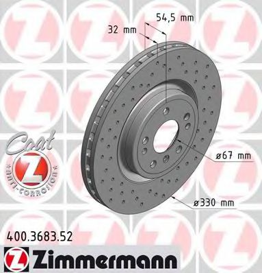Гальмівний диск ZIMMERMANN 400.3683.52