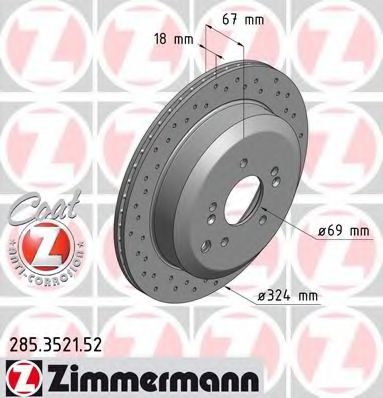 Гальмівний диск ZIMMERMANN 285.3521.52