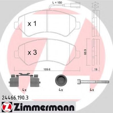 Тормозные колодки ZIMMERMANN 24466.190.3
