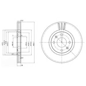 Тормозной диск DELPHI BG2872