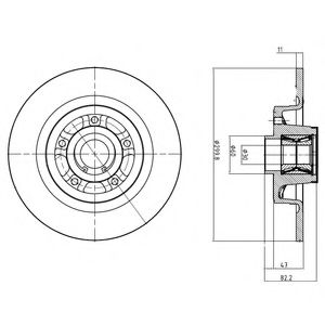 Тормозной диск DELPHI BG9027RS