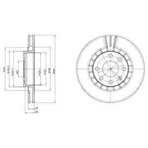 Тормозной диск DELPHI BG2443