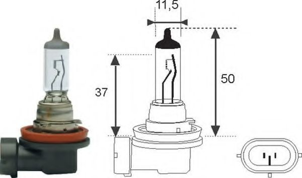 Лампа накаливания MAGNETI MARELLI 002549100000 (фара дальнего света, основная фара)