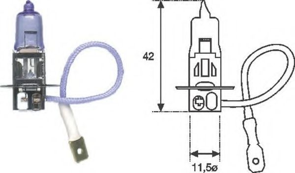 Лампа накаливания, противотуманная фара; Лампа накаливания MAGNETI MARELLI 002553100000