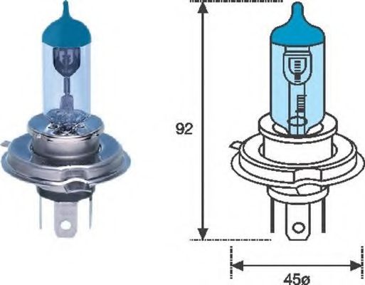 Лампа накаливания MAGNETI MARELLI 002602100000 (фара дальнего света, основная фара)
