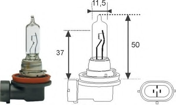 Лампа накаливания MAGNETI MARELLI 002548100000 (фара дальнего света, основная фара)