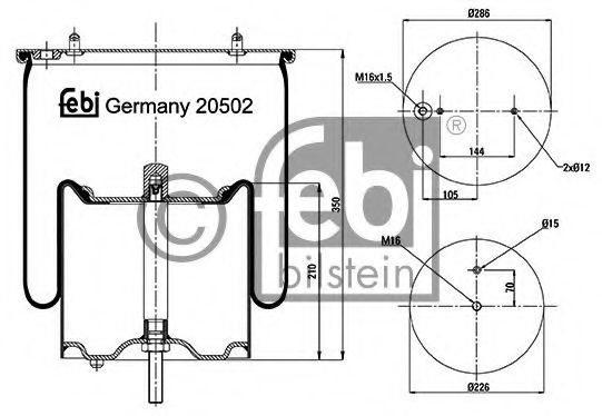 Пневмоподушка підвіски FEBI BILSTEIN 20502