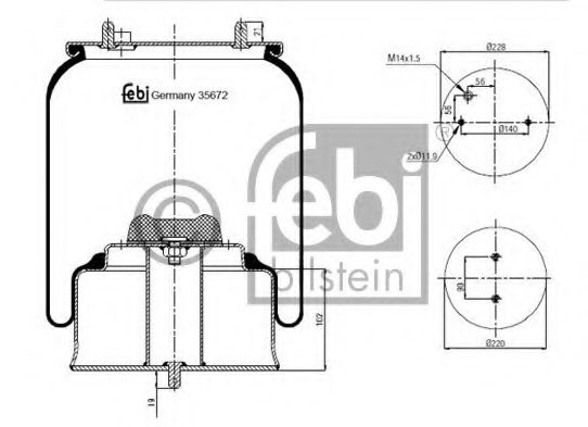 Пневмоподушка підвіски FEBI BILSTEIN 35672