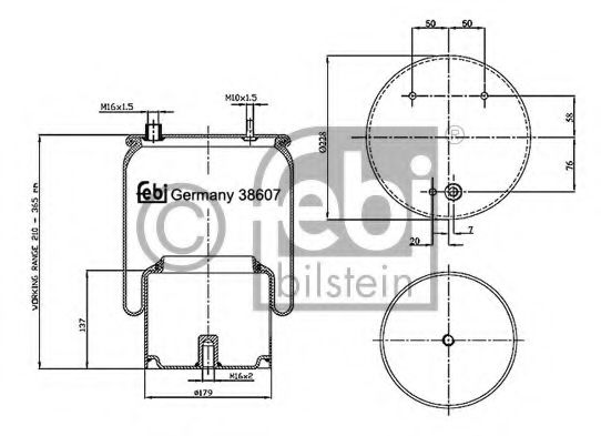 Пневмоподушка підвіски FEBI BILSTEIN 38607
