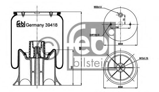 Пневмоподушка подвески FEBI BILSTEIN 39418