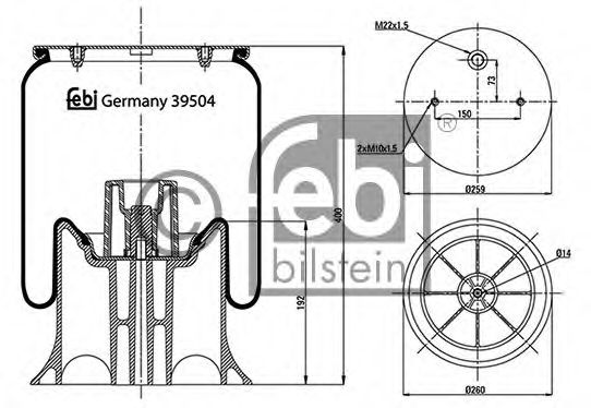 Пневмоподушка підвіски FEBI BILSTEIN 39504
