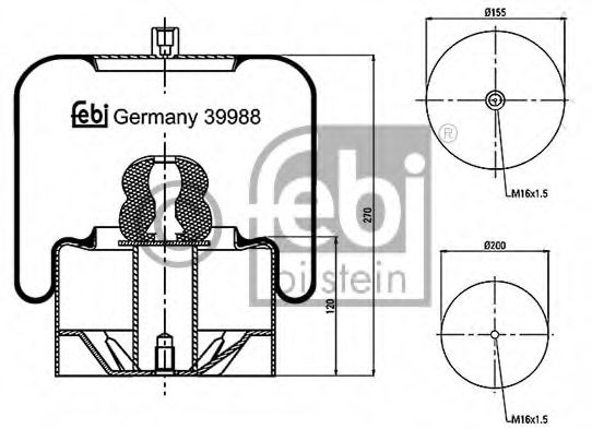 Пневмоподушка підвіски FEBI BILSTEIN 39988