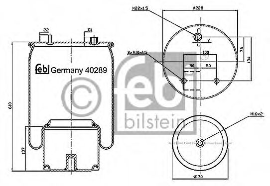 Пневмоподушка підвіски FEBI BILSTEIN 40289