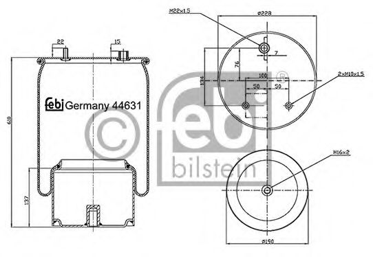 Пневмоподушка подвески FEBI BILSTEIN 44631