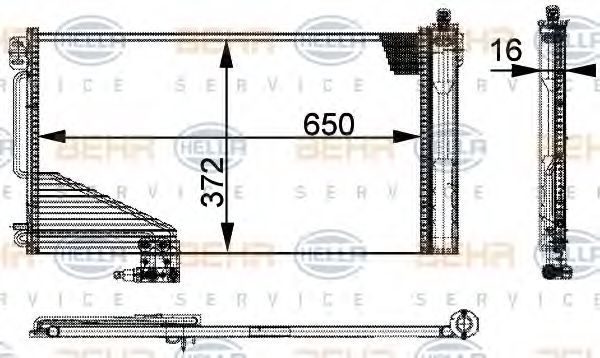 Радиатор кондиционера BEHR HELLA SERVICE 8FC 351 301-354 BEHR HELLA SERVICE Version ALTERNATIVE