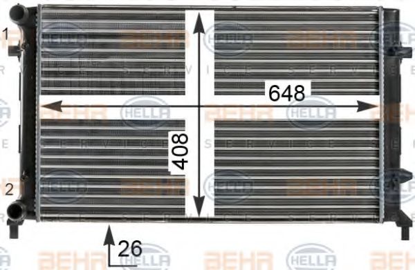 Радиатор, охлаждение двигателя BEHR HELLA SERVICE 8MK 376 700-494 BEHR HELLA SERVICE Version ALTERNATIVE