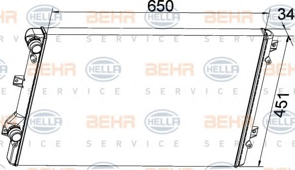 Радіатор, охолодження двигуна BEHR HELLA SERVICE 8MK 376 774-034