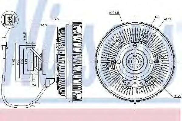 Вязкостная муфта вентилятора охлаждения NISSENS 86022
