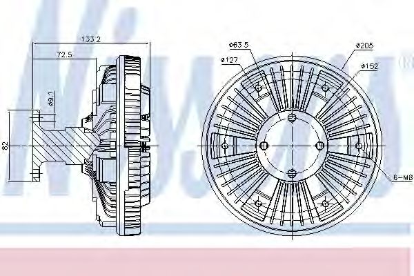 Вязкостная муфта вентилятора охлаждения NISSENS 86035