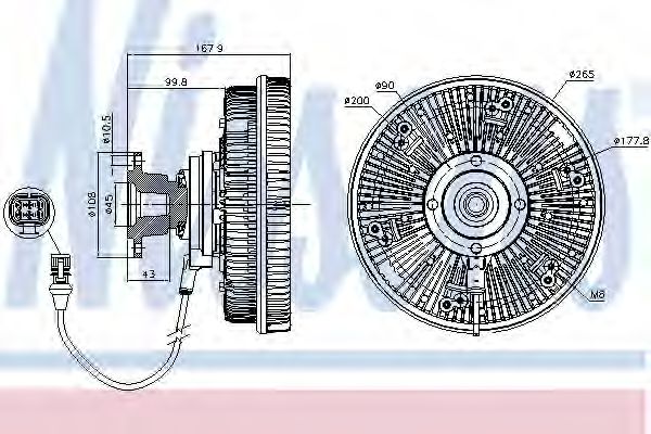 Вязкостная муфта вентилятора охлаждения NISSENS 86037
