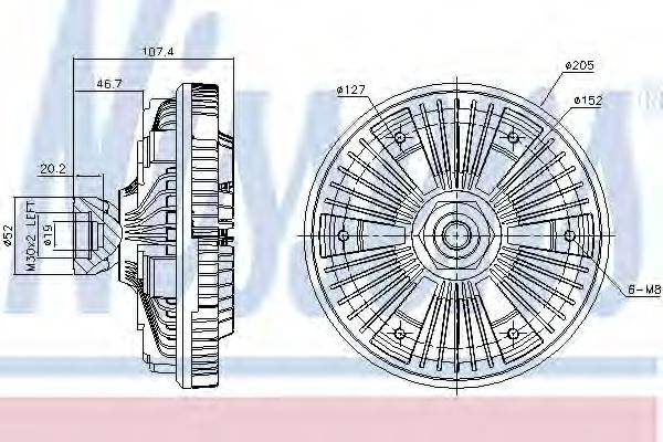Вязкостная муфта вентилятора охлаждения NISSENS 86058