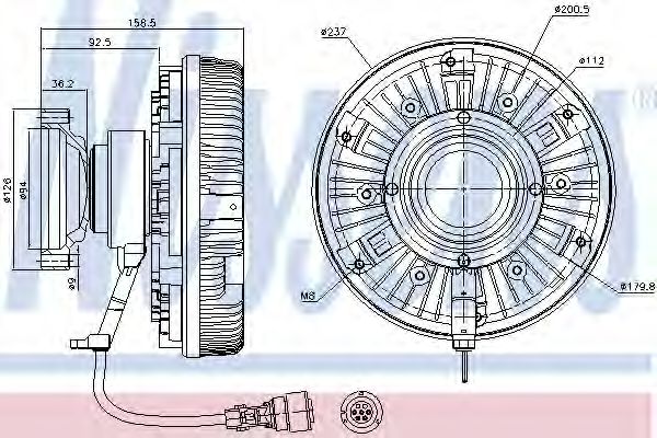 Вязкостная муфта вентилятора охлаждения NISSENS 86075