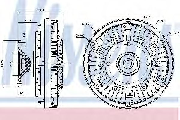 Вязкостная муфта вентилятора охлаждения NISSENS 86076
