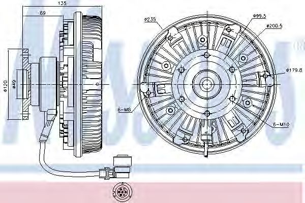 Вязкостная муфта вентилятора охлаждения NISSENS 86077