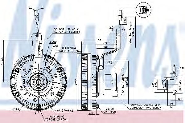 Вязкостная муфта вентилятора охлаждения NISSENS 86079