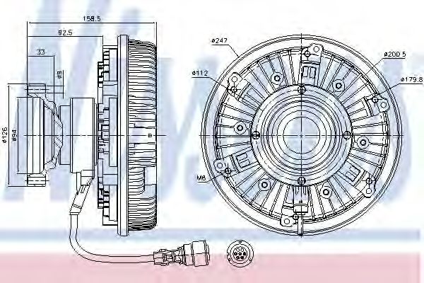 Вязкостная муфта вентилятора охлаждения NISSENS 86081