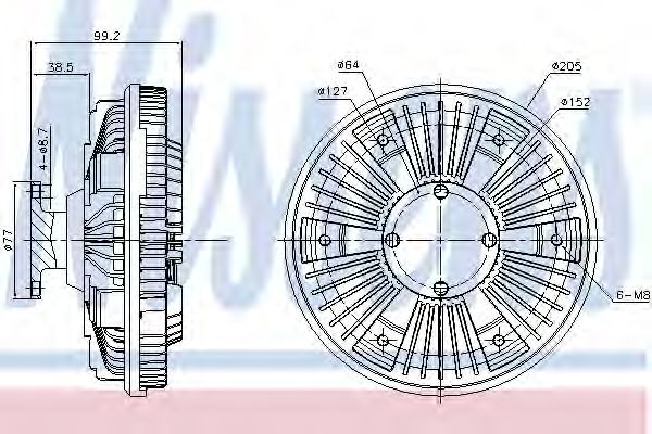 Вязкостная муфта вентилятора охолодження NISSENS 86084
