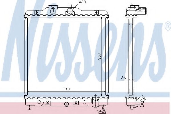 Радиатор, охлаждение двигателя NISSENS 63310A
