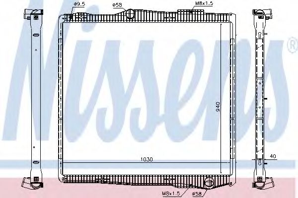 Радиатор, охлаждение двигателя NISSENS 67290