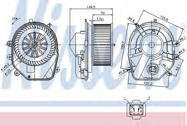 Вентилятор салона NISSENS 87030