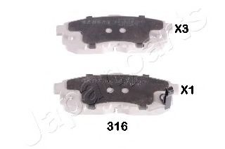 Тормозные колодки JAPANPARTS PP-316AF