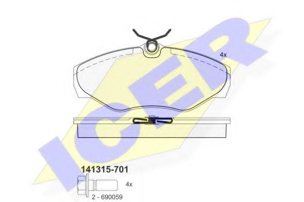 Тормозные колодки ICER 141315