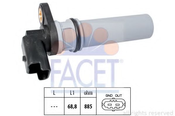 Датчик частоты вращения FACET 9.0537 (управление двигателем, АКПП)