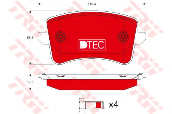Тормозные колодки TRW GDB1765DTE DTEC COTEC