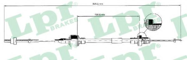 Трос сцепления LPR C0128C